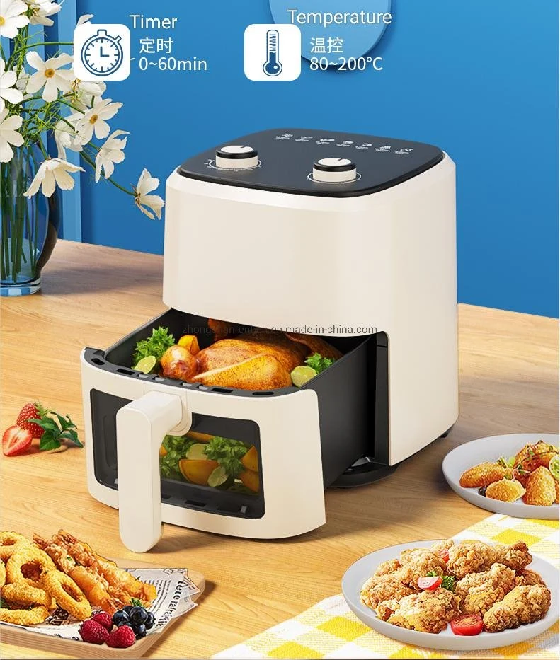 6L Healthy Kitchen Appliance Electric Air Fryer Oil Free Frying with Visible Cover Touch Screen Reservation