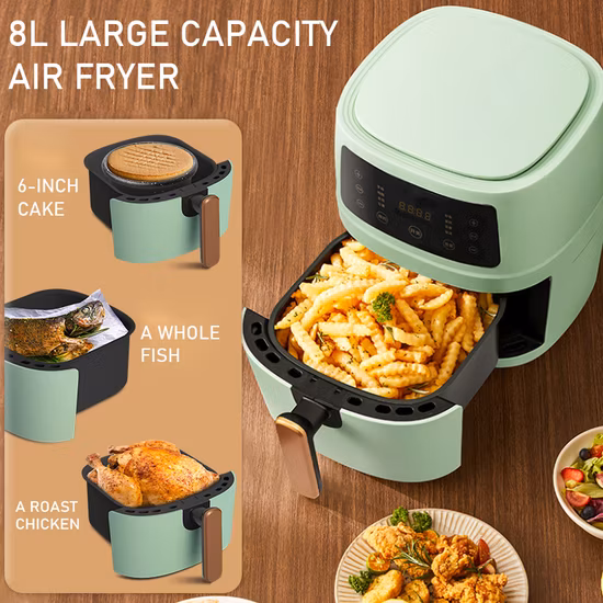 Accessori da cucina Friggitrice elettrica digitale da 8 litri 2400 W. Friggitrice ad aria