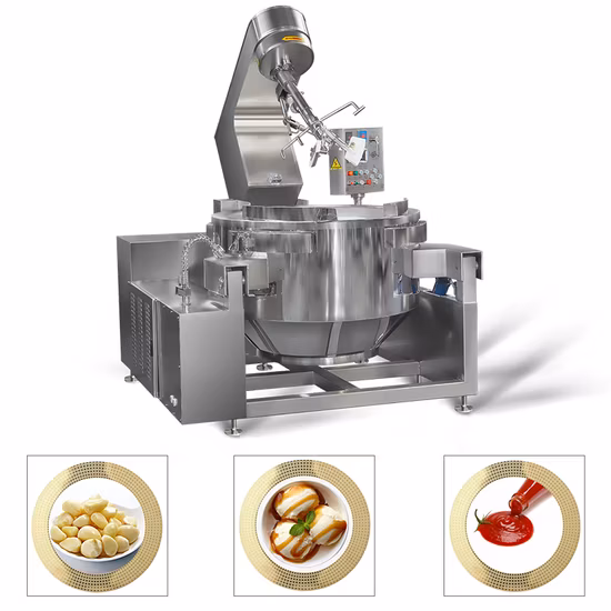 Ristorante Commerciale Automatico Multifunzione Planetario Inclinabile Curry Peperoncino Pasta Di Fagioli Miscelazione Produzione Gas Elettrico Vapore Dolcificante Salsa Cottura Wok